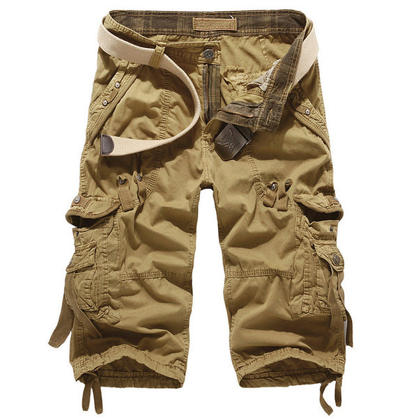 2019 Summer Cargo Shorts Men Casual Workout Military Army Men's Shorts Multi-pocket Calf-length Short Pants Men