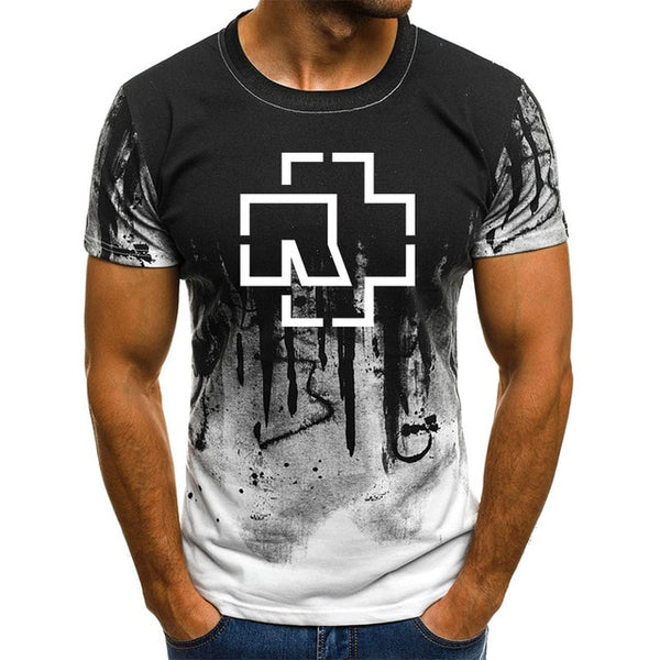 2019 New Rammstein T Shirt Casual Harajuku Streetwear T-shirts Men Short Sleeve Summer Top Tee Hipster Rock Tshirt