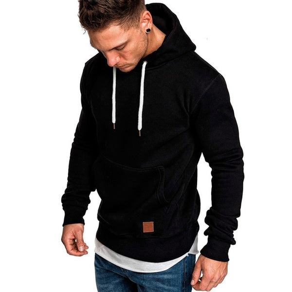 Thefound 2019 New Winter Muscle Mens Long Sleeve Casual Tops Shirts Slim Fit Hooded T-shirt Hoddies