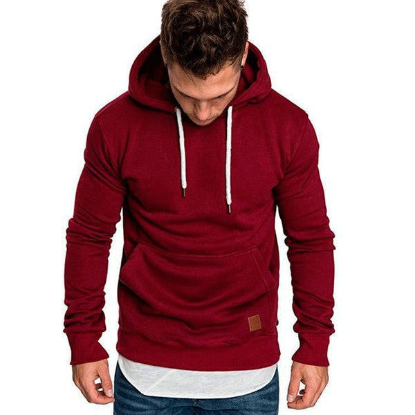 Thefound 2019 New Winter Muscle Mens Long Sleeve Casual Tops Shirts Slim Fit Hooded T-shirt Hoddies